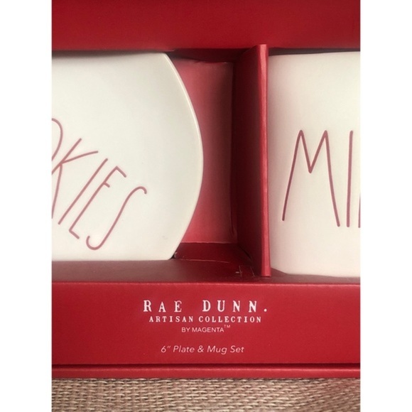 Rae Dunn COOKIES & MILK Ceramic Plate & Mug Set - Picture 3 of 4